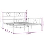 vidaXL Cadre de lit métal sans matelas avec pied de lit noir 120x190cm