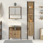 vidaXL Ensemble de mobilier de salle de bain 3 Pièces chêne artisanal
