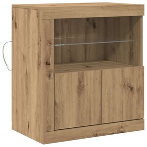 vidaXL Buffet LED Marron 60 5 x 37 x 67 cm Bois d'ingénierie