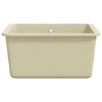 vidaXL Évier de cuisine Granit Seul lavabo Beige