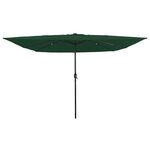 vidaXL Parasol de jardin Vert 295 x 295 x 245 cm Polyester et Acier