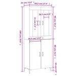 vidaXL Buffet haut Gris béton 69 5x34x180 cm Bois d'ingénierie