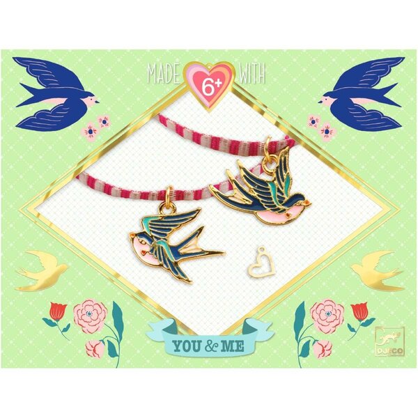Djeco DJ00011 - Bijoux duo bracelets rubans Oiseaux You & Me