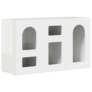 vidaXL Buffet Blanc brillant 100 x 35 x 59 cm Bois d'ingénierie