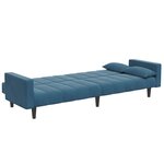 vidaXL Canapé-lit à 2 places avec repose-pied bleu velours