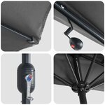 vidaXL Parasol de jardin Anthracite 294 x 150 x 224 cm tissu