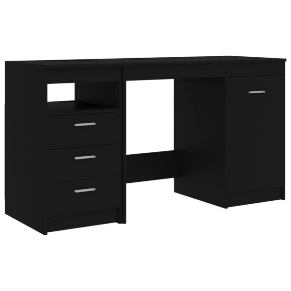 vidaXL Bureau Noir 140x50x76 cm Bois d’ingénierie