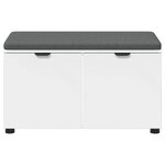 vidaXL Banc d'entrée avec coussin avec stockage Blanc 80 x 46 x 46 cm