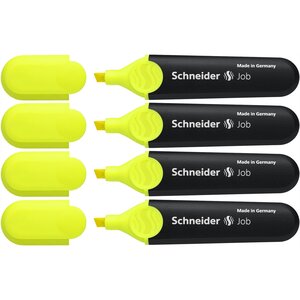 Surligneur Job jaune Pochette 4 pièces x 40 SCHNEIDER