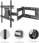 Onkron m7l blk support tv mural pour des téléviseurs de 40 à 75 pouces noir