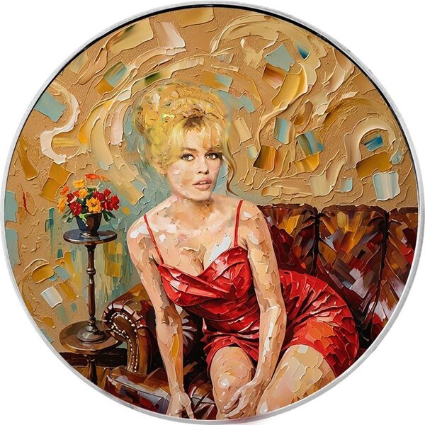 Pièce de monnaie en Argent 1 Dollar g 31.1 (1 oz) Millésime 2024 Elegance in Art BRIGITTE BARDOT