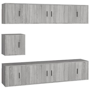vidaXL Ensemble de meubles TV 7 Pièces Sonoma gris Bois d'ingénierie