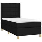 vidaXL Sommier à lattes de lit matelas et LED Noir 80x200cm Tissu