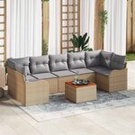 vidaXL Ensemble de canapé de jardin 8 Pièces beige et gris clair