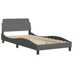 vidaXL Cadre de lit Dover gris foncé 100x203 cm tissu