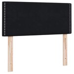 vidaXL Sommier à lattes de lit avec matelas noir 80x220 cm velours
