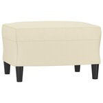 vidaXL Fauteuil avec repose-pied Crème 60 cm Similicuir