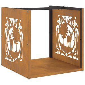 VidaXL Étagère à bois 40x40x40 cm acier résistant aux intempéries