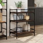 vidaXL Chariot de cuisine chêne marron 65x40x86 5 cm bois d'ingénierie