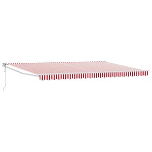 vidaXL Auvent rétractable automatique Rayure rouge et blanche 500x300 cm
