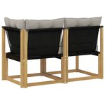 vidaXL Canapé d’extérieur milieu et coin avec coussin 2 Pièce Blanc