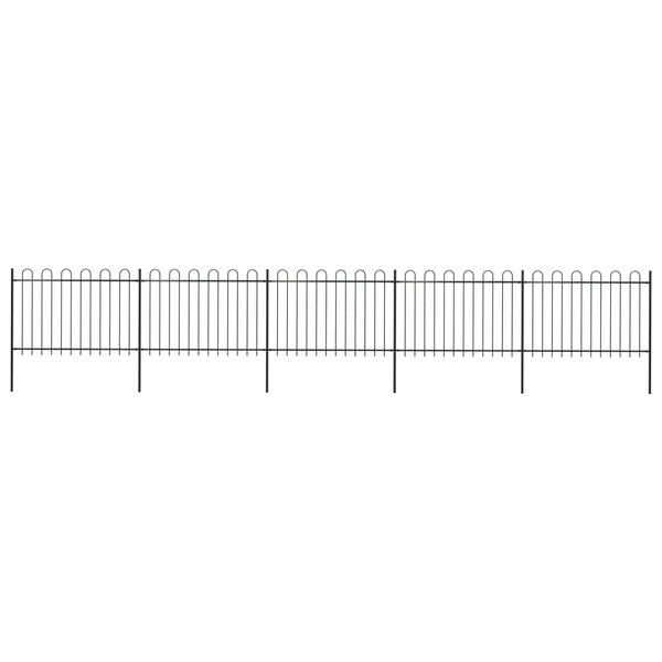 vidaXL Clôture de jardin avec dessus en cerceau Acier 8 5 x 1 2 m Noir