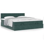 VidaXL Cadre de lit ottoman avec matelas vert foncé 180x200cm velours
