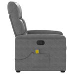 vidaXL Fauteuil inclinable de massage gris foncé tissu microfibre