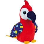 JEMINI Tropi Birds Peluche perroquet ara rouge qui répete et se dandine +/- 20cm