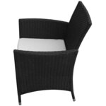 vidaXL Ensemble à manger d'extérieur 9Pièces coussins résine tressée noir