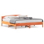 vidaXL Cadre de lit sans matelas cire marron 200x200cm bois pin massif