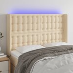 vidaXL Tête de lit à LED Crème 147x16x118/128 cm Tissu