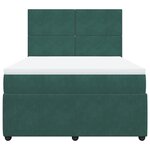 vidaXL Sommier à lattes de lit et matelas Vert foncé 140x200cm Velours