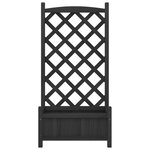 vidaXL Jardinière avec treillis noir bois massif de sapin