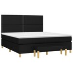 vidaXL Sommier à lattes de lit avec matelas Noir 180x200 cm Tissu
