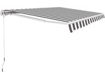 Store banne en aluminium "Ombra" - 3 x 2 m - Gris / Blanc