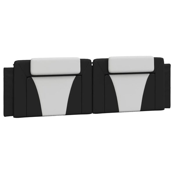 vidaXL Coussin de tête de lit Viana noir et blanc 183 cm similicuir