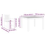 vidaXL Ensemble de salle à manger pour jardin 5 Pièces Marron