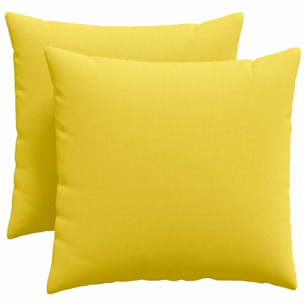 vidaXL Coussins de canapé 2 Pièces Jaune clair 50 x 50 cm tissu