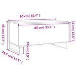 vidaXL Table basse Blanc brillant 90x44 5x45 cm Bois d'ingénierie