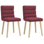 vidaXL Chaises à manger lot de 2 rouge bordeaux tissu