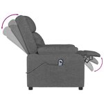 vidaXL Fauteuil inclinable électrique Gris foncé Tissu