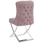 vidaXL Chaises à manger lot de 2 rose 53x52x98 cm velours et inox