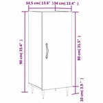 vidaXL Buffet Chêne fumé 34 5x34x90 cm Bois d'ingénierie