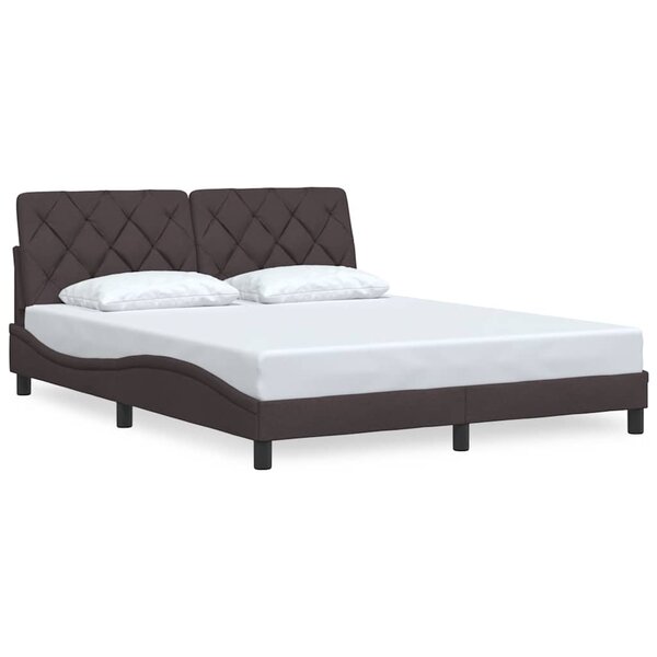 vidaXL Cadre de lit sans matelas marron foncé 160x200 cm tissu