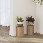 vidaXL Supports pour plantes 2 Pièces chêne artisanal bois d'ingénierie