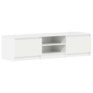 vidaXL Meuble TV blanc brillant 140x40x35 5 cm bois d'ingénierie