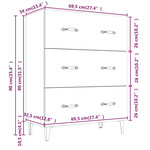 vidaXL Buffet chêne marron 69 5x34x90 cm bois d'ingénierie
