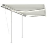 vidaXL Auvent automatique avec capteur de vent et LED 3 5x2 5 m Crème