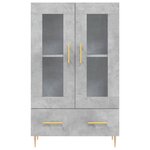 vidaXL Buffet haut gris béton 69 5x31x115 cm bois d'ingénierie
